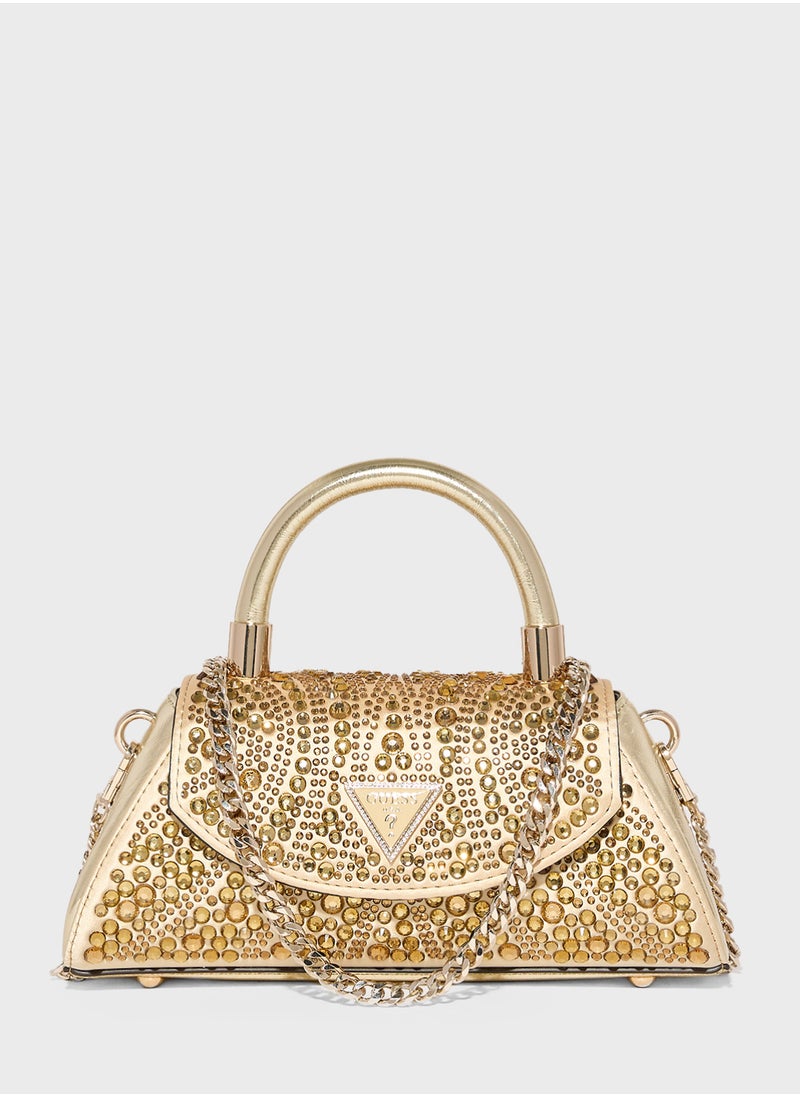 GUESS - Embellished Beauvoir Top Handle Flap Over Clutches - Image 1