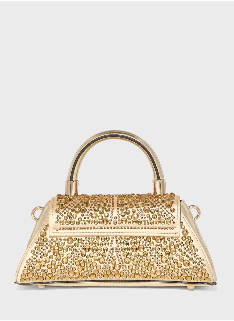 GUESS - Embellished Beauvoir Top Handle Flap Over Clutches - Image 1