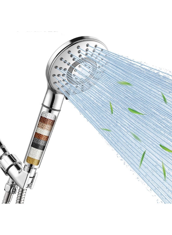 Filtered Shower Head Handheld – High Pressure Multi-Stage Water Purifier for Hard Water – Removes Chlorine, Protects Hair & Skin - Image 1