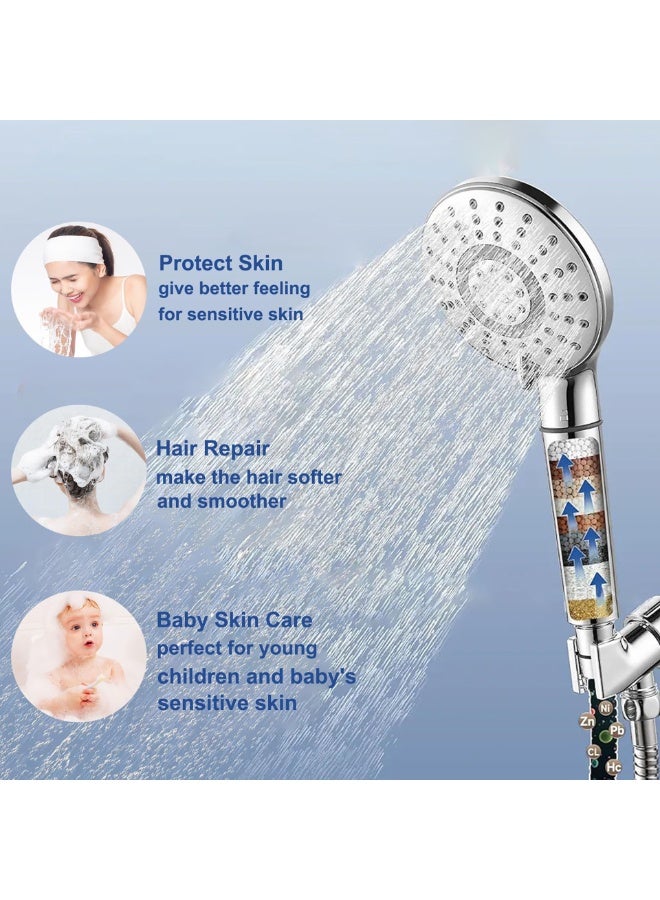 Filtered Shower Head Handheld – High Pressure Multi-Stage Water Purifier for Hard Water – Removes Chlorine, Protects Hair & Skin - Image 2