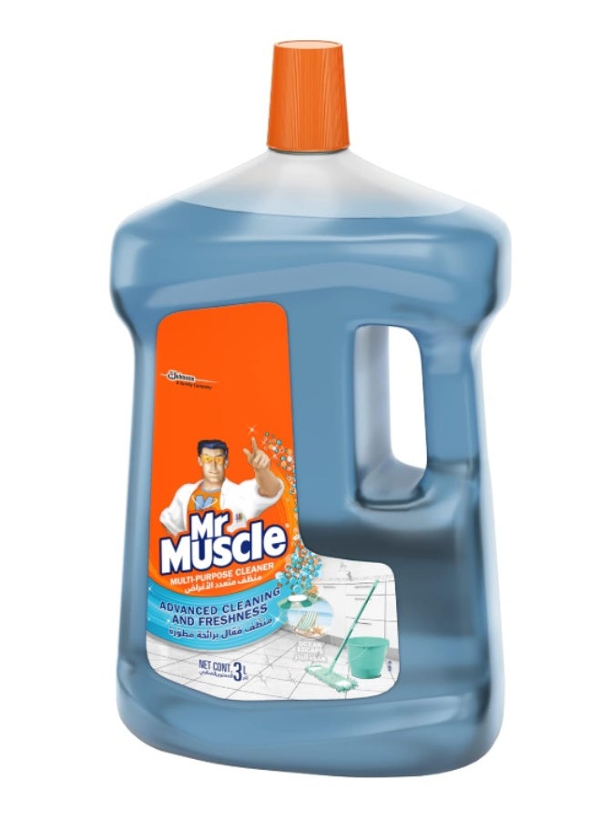 Mr Muscle Mr.Muscle All Purpose Clnr Ocean Escp3Lt | Multi-surface floor cleaner with Ocean Escape scent kills 99% germs, leaves floors spotless and freshly fragranced