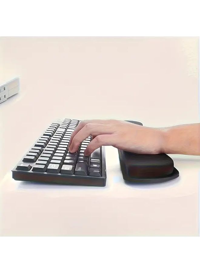 Black EVA Keyboard Wrist Rest Pad Ergonomic Support Non Slip Base Comfort For Office Computer Gaming - Image 5