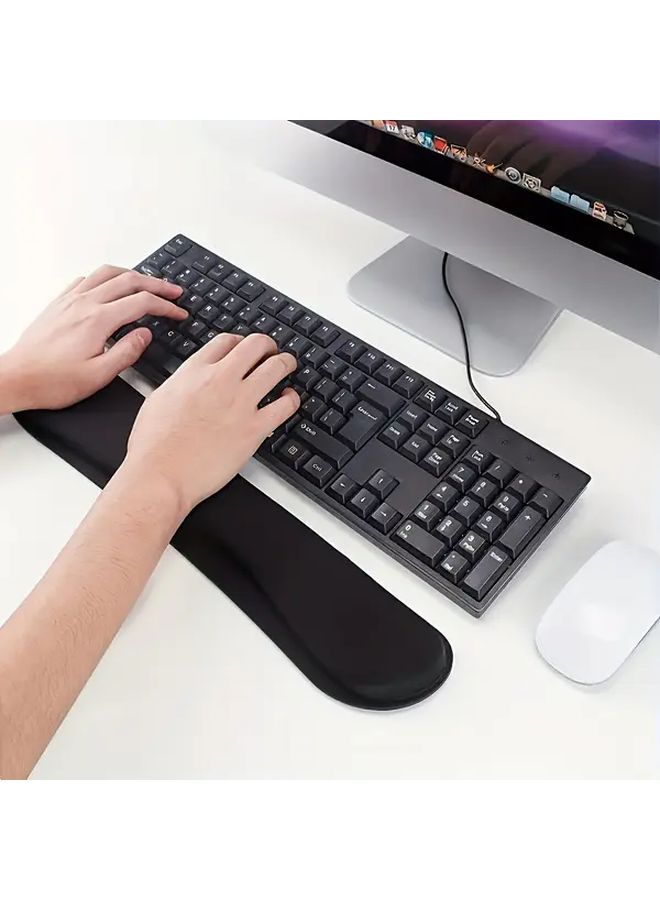 Black EVA Keyboard Wrist Rest Pad Ergonomic Support Non Slip Base Comfort For Office Computer Gaming - Image 1