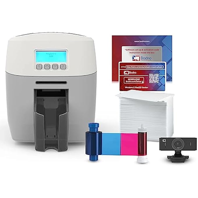 طابعة بطاقات الهوية MAGICARD 600 ذات الوجه الواحد وحزمة الإمدادات الكاملة - الإصدار الفضي - Image 1