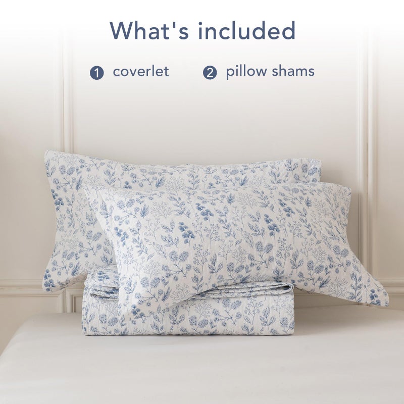 Lady Ann 100% Cotton Floral King Quilt Set - Vibrant Paisley Flowers Pattern Plant Botanical Printed Quilted Bedspread & Coverlet Set  3 Pcs Lightweight Extra Soft King Bedding Cover All Season - Image 4