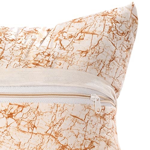 Nirwana decor® Avion Textured Velvet Cushion Covers, 16x16 inches/40x40 cms, for Home/Sofa/Bed/Chair (Gold, 16x16 inches) Pack of 5 - Image 4