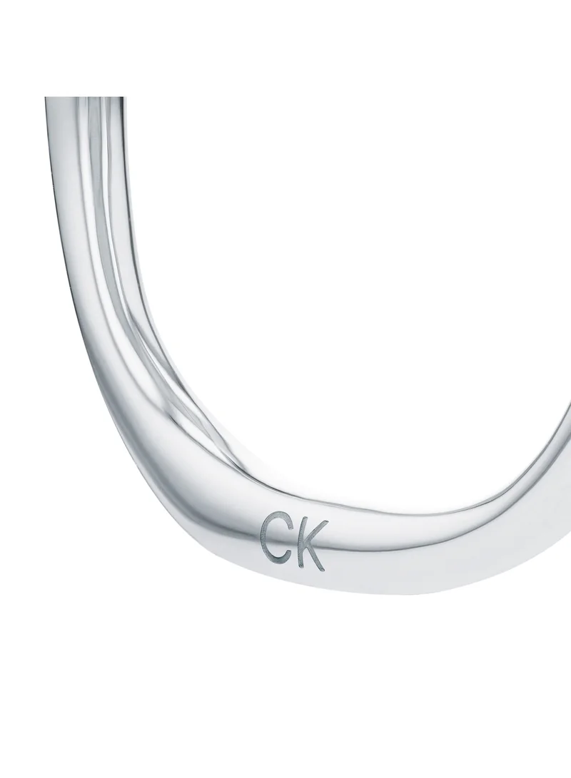 كالفن كلاين Calvin Klein Women's Silver Hoop Earrings - 35000643