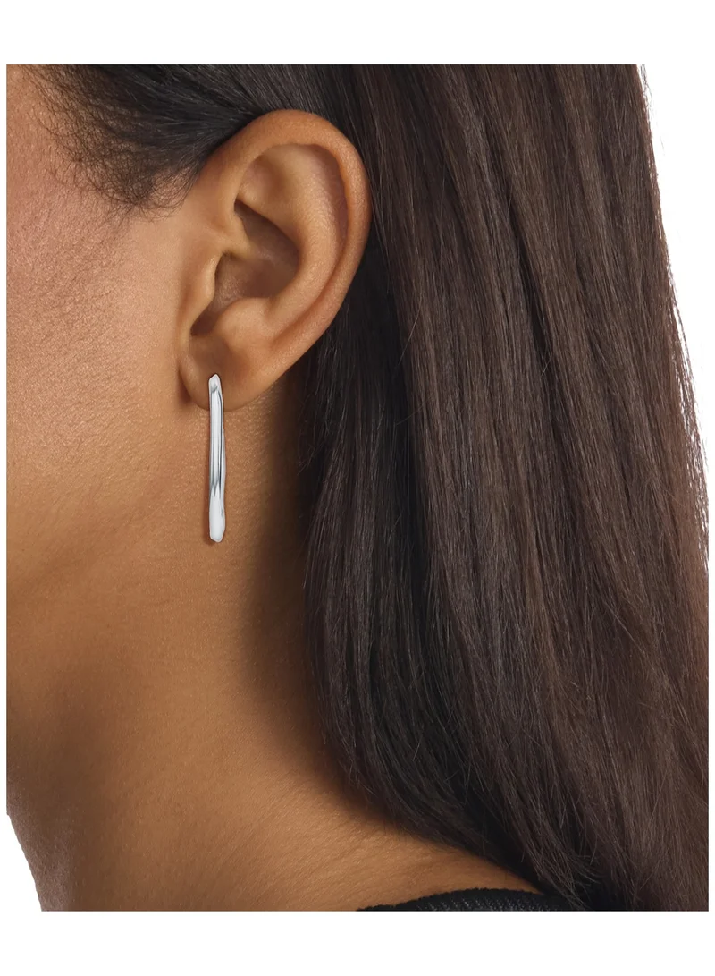 كالفن كلاين Calvin Klein Women's Silver Hoop Earrings - 35000643