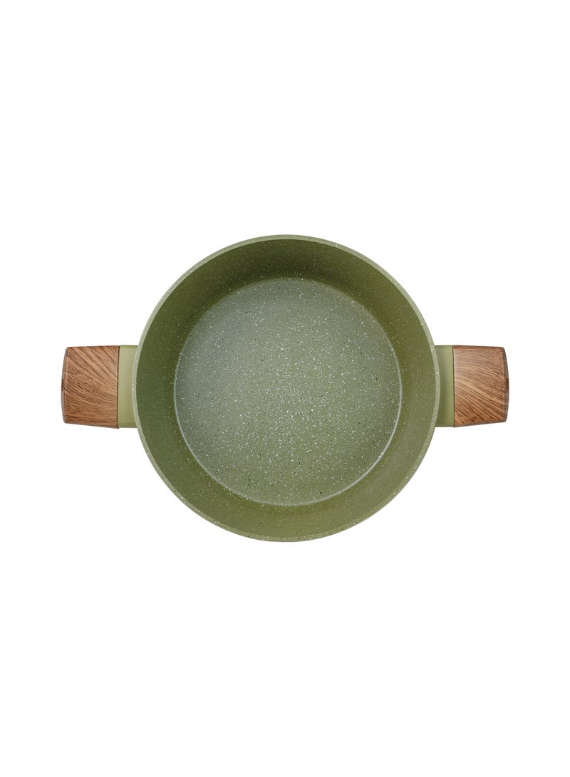 BERGNER ACADIA FORGED ALUMINUM  CASSEROLE W LID 24CM WITH  INDUCTION BOTTOM, GREEN COLOR, BG56242GR  - Image 4