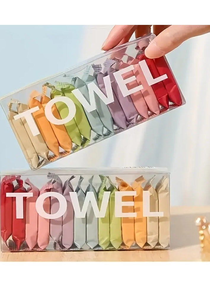 جلوسكي 14pcs/مجموعة محمولة جاهزة للذهاب مضغوط المتاح المغسول ، سميكة الضغط المتاح منشفة الوجه ، جافة ورطبة ، مثالية للسفر والاستخدام المنزلي! - Image 2