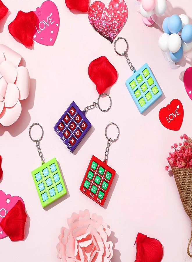 Zomiboo 16 Pcs Tic Tac Toe Keychain Valentines Tic Tac Toe Game Party Favor Goodie Bag for Kids Ages 8-12, Stocking Stuffer Prize Puzzle Game Birthday Christmas Party Gift for Boy Girl (4 Color) - Image 5
