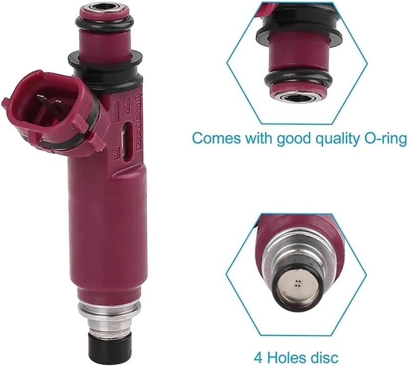 4 قطع من حقن الوقود رقم 195500-3310، متوافقة مع سيارات مازدا 3 BK MX5 بسعة 1.6L و1.8L، محرك من نوع L4، طراز B6ZE، رقم المنتج Z681-13-250، موديلات 1955003310 و1955003310، حقن الوقود جديدة. - Image 3