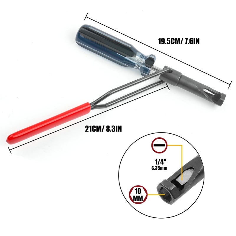 JNSOET Valve Lash Adjustment Tool, with Angled Feeler Gaugeï¼ŒJam Nut Valve Adjustment Tool, Slotted Valve Adjusting Stud, Compatible with Honda/Nissan/Toyota/Japanese Auto Vehicle Engines (10mm Model) - Image 3