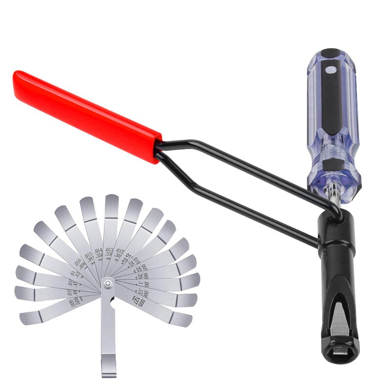 JNSOET Valve Lash Adjustment Tool, with Angled Feeler Gaugeï¼ŒJam Nut Valve Adjustment Tool, Slotted Valve Adjusting Stud, Compatible with Honda/Nissan/Toyota/Japanese Auto Vehicle Engines (10mm Model) - Image 1