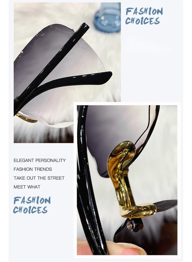 Square Rimless Fashion Sunglasses for Women Men