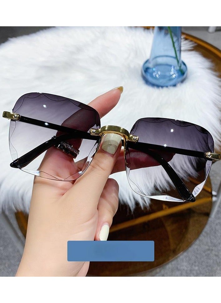 Square Rimless Fashion Sunglasses for Women Men