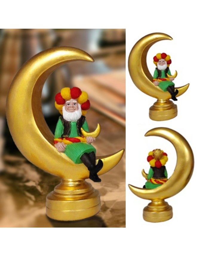 HOMESTAR Multi-Purpose Ramadan Sculpture  Statue Moon-Shape Storage for Holder Ornaments for Keys Candy Jewelry and Earrings - Perfect for Home Decor Dining Table Office Desk Decor  - Image 1