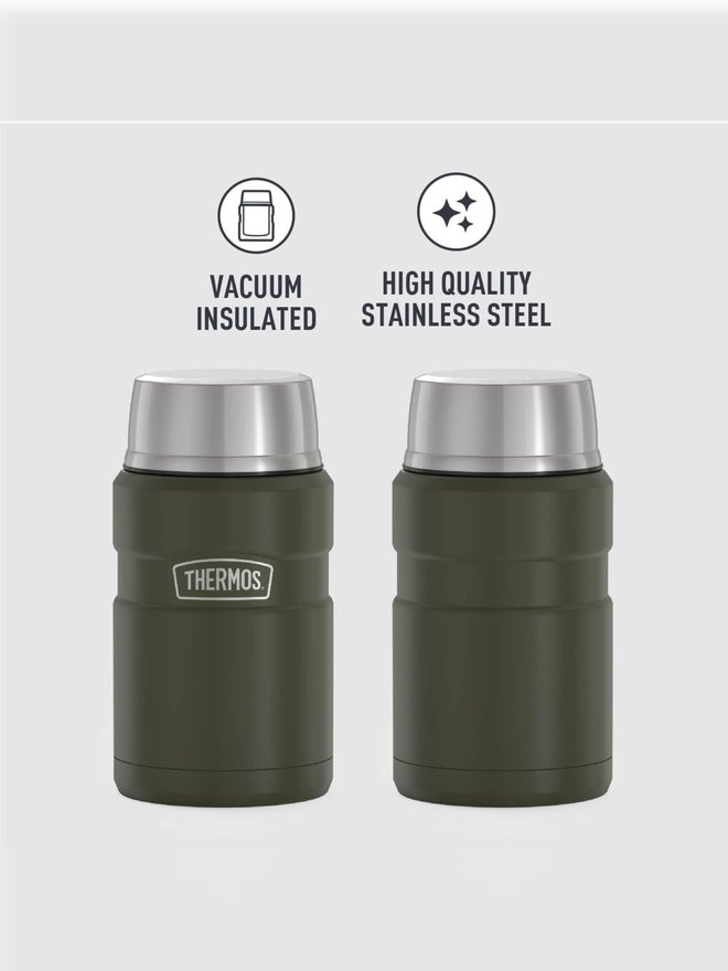 THERMOS SS Vacuum Insulated Army Green Jar 710Ml - Image 2
