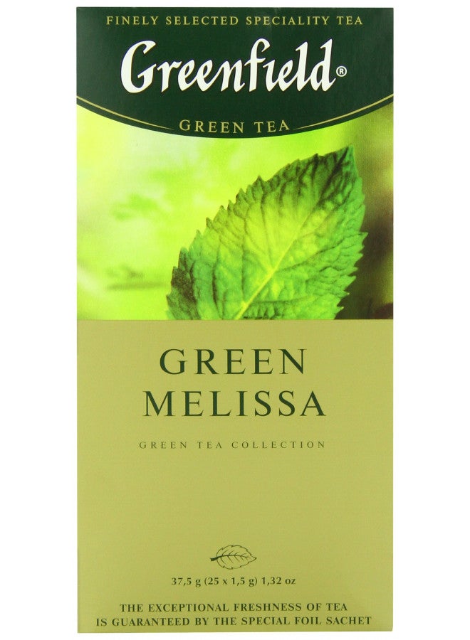 Greenfield Greenfield Green Melissa Green Tea Fruit & Herbal Collection 25 Teabags The Execptional Freshness Of Tea Is Guranteed By The Special Foil Sachet - Image 1