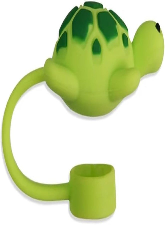 Junfamilee 2Pcs Green Turtle Straw Cap, Cute Silicone Straw Covers Cap for Stanley Cup, Dust-Proof Drinking Straw Reusable Straw Tips Lids Drinking Straw Dispensers, Kitchen Accessories - Image 4