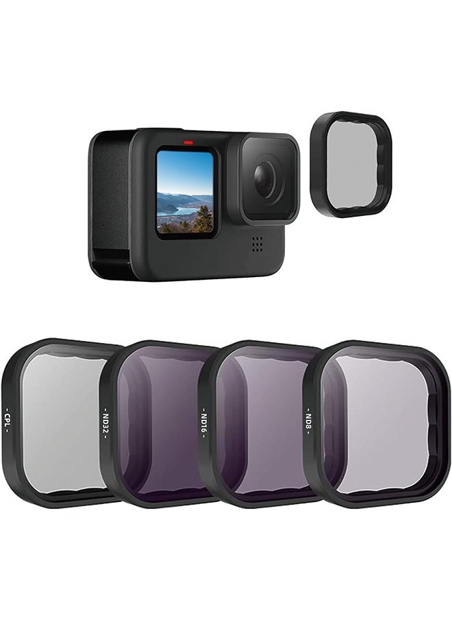 TELESIN - TELESIN 4PCS Camera Lens Filters Protector kit for GoPro Hero 11 Hero 10 9,1PC Circular Polarizing Filters with 3PCS Neutral Density for GoPro Hero 11 10 9 Black Accessories (CPL ND8 ND16 ND32) - Image 1