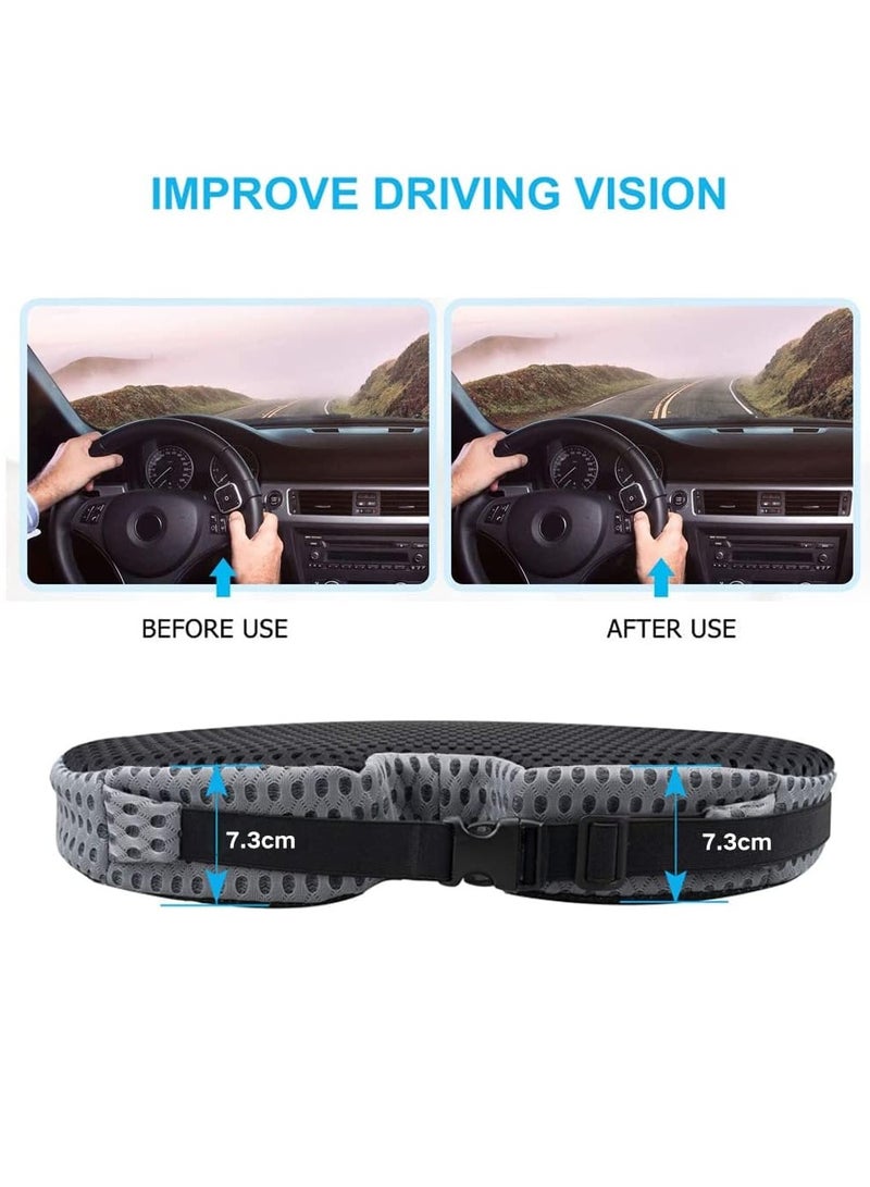 Breathable Memory Foam Wedge Shape Seat Pillow, Office Seat Cushion, Booster Seat Pad for Car Seat Driver to Improve Driving View for Car Home Office - Image 3