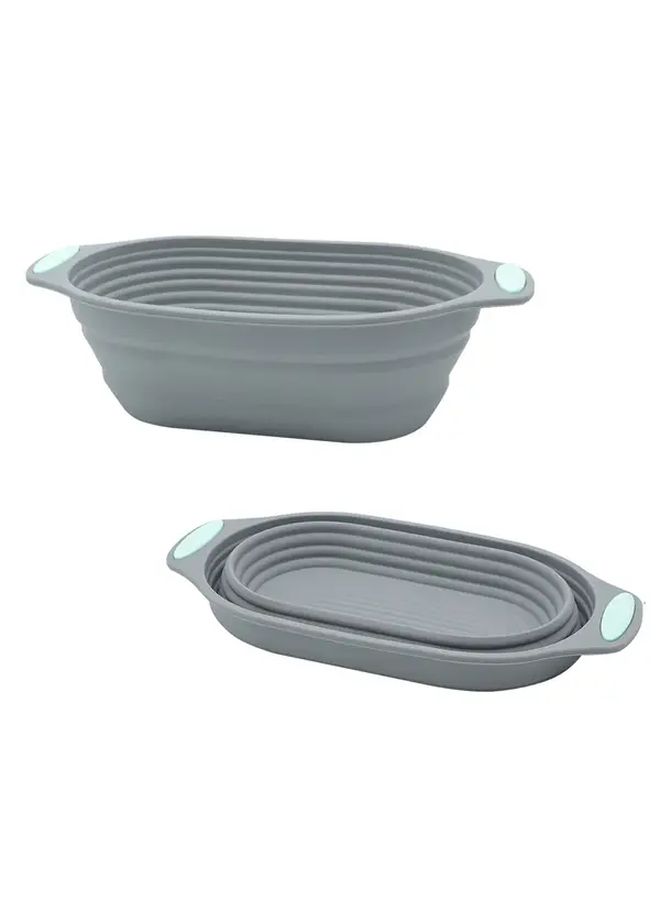 Silicone Bread Basket Set 2pcs Oval And Round Heat Resistant - Image 4
