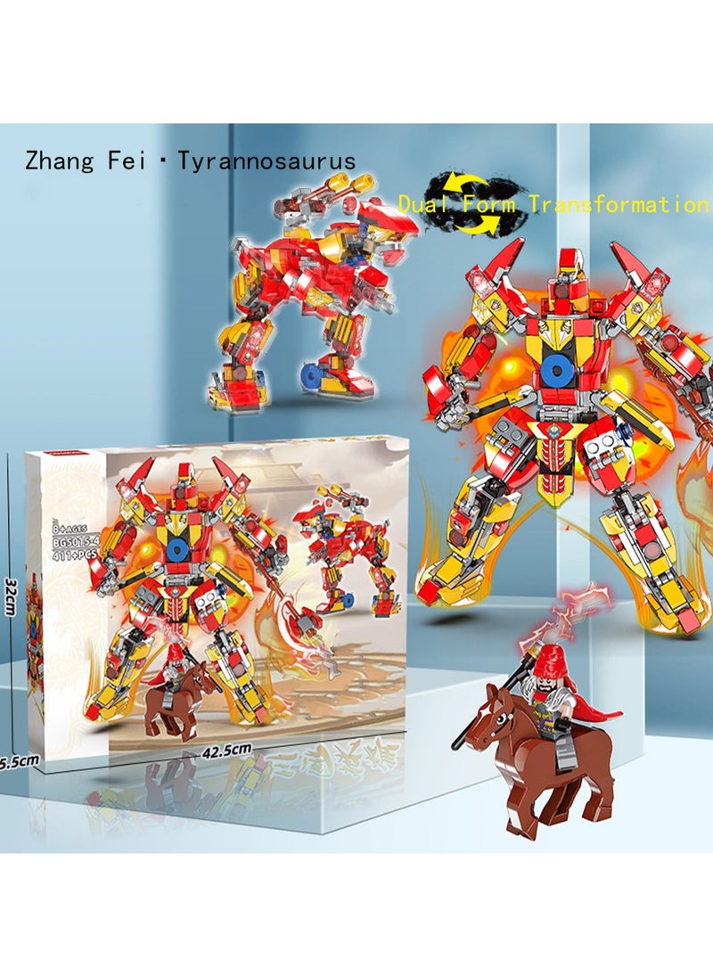 null - Zhang Fei 2 Transformed Mecha 411 Particle Assembly Set Toy, Three Kingdoms Hero Building Blocks Assembly Game, Best Learning And Role Playing, Gift - Image 1