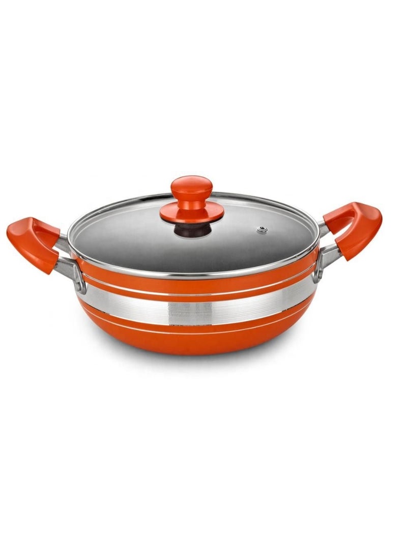 HOTCHEF Designer Cooking Pot Collection with Modern Colorful Finish, Premium Quality Nonstick Interior, Steam Vent Glass Lids, and Heat Resistant Handles Ideal for Everyday Kitchen Cooking, Serving Food, and Stylish Home Use - Image 5
