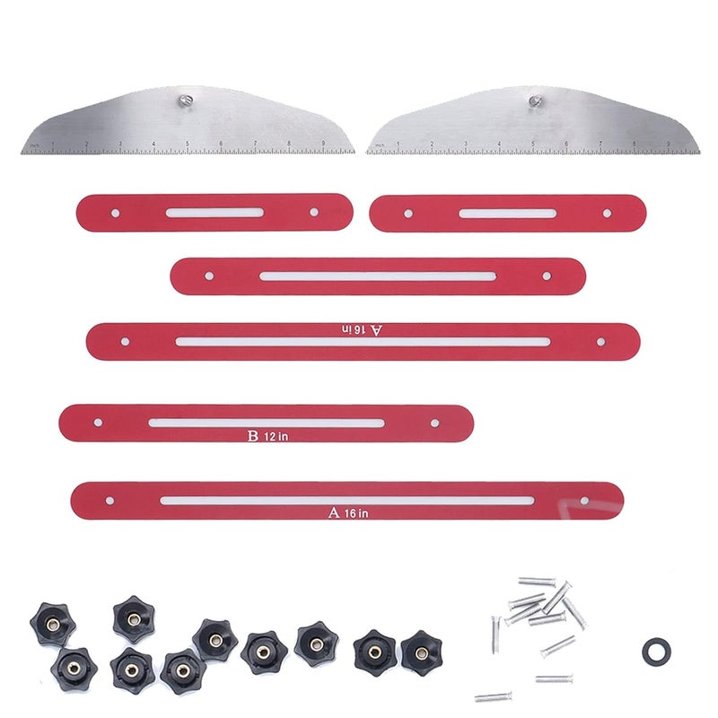 Stair Tread Template Tool, Multifunctional Folding Stair Tread Gauge with Anodized Ruler for Measuring Stair Risers and Angled Cuts, Reusable Stair Tread Measuring Tool for Carpent - Image 1