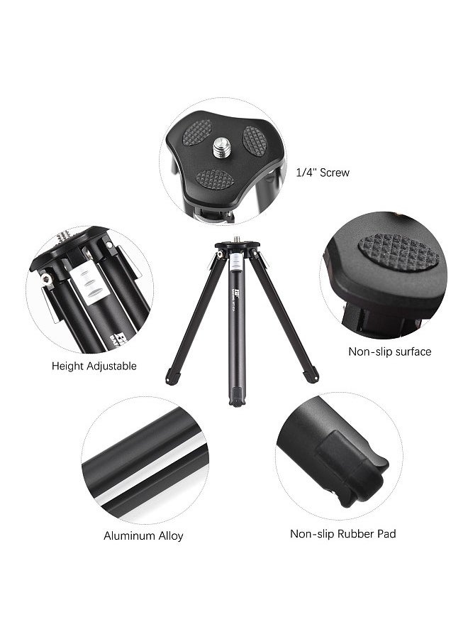 BAFANG - BFT-01A Foldable Tripod Desktop Tripod Stand Aluminum Alloy 2kg/4.4lbs Load Capacity 3-Level Height Adjustable with 1/4in Screw for DSLR Cameras Stabilizers - Image 1