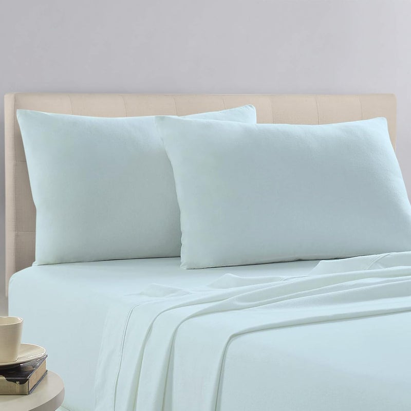 PIZUNA 100% Cotton Pillow Cases 48 x 74 cm Baby Blue, 400 Thread Count Soft Luxurious Long Staple Cotton Sateen Weave Pillow Cover (Soft Pillowcase Baby Blue - 2PC) - Image 1