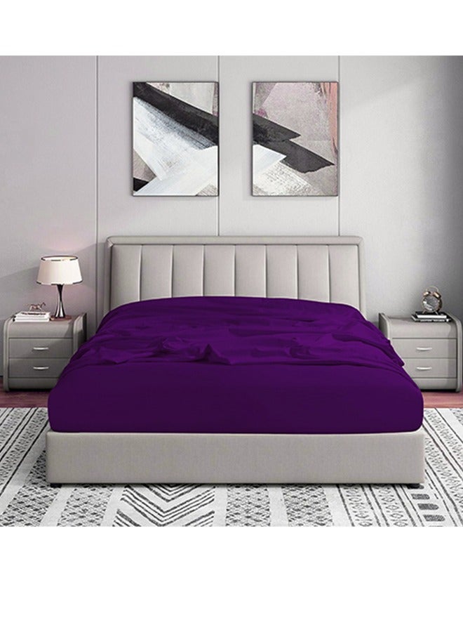 snooze Fitted bed sheet set 2Pcs, 120*200 cm, Purple - Image 3