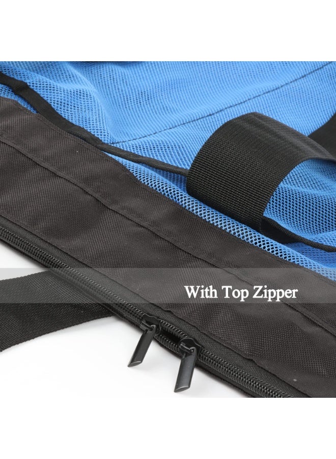 MileMelo Mesh Beach Bags and Totes, Extra Large Beach Bag with Zipper and Pockets, Oversized Big Beach Duffle Bag for Towels Beach Toys, Ideal for Your Family Pool Trip Blue - Image 4