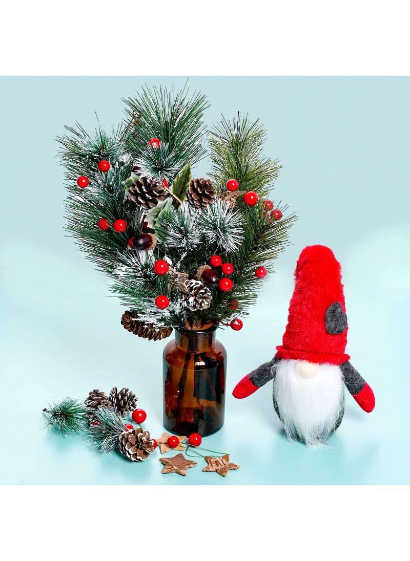 cnomg cnomg 108pcs Artificial Pine Cones Pine Branch Set  Fake Natural Pinecones Acorns Red Berries Christmas Decor Ornaments for Home Winter Decorations (108  Multicolor)  - Image 5