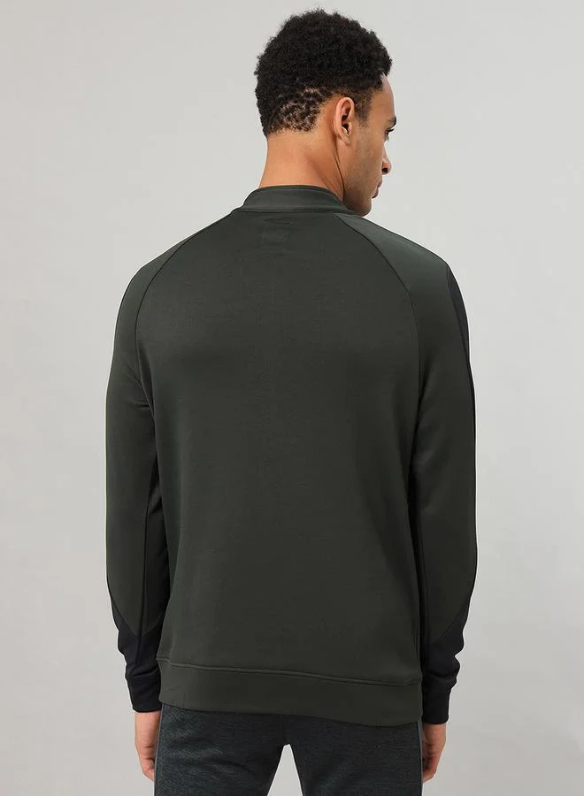 Technosport High Neck Full Sleeve Colorblock Fleece Jacket by Styli