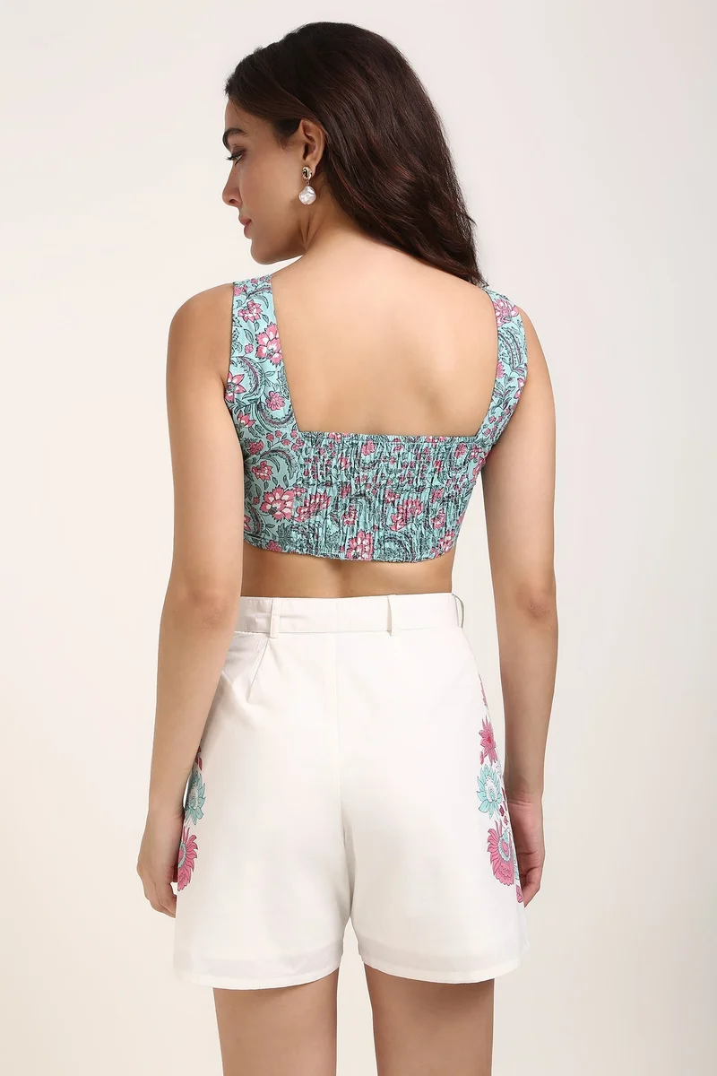 Virgio Cotton Jaipur Dinnerwear Block Print Bralette for Women