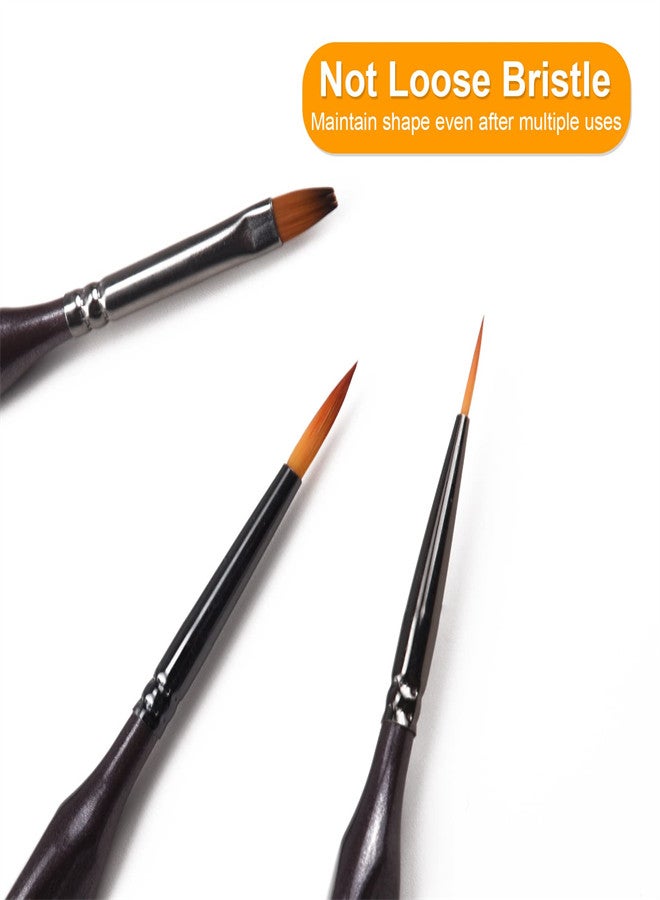 12 Pcs Fine Detail Paint Brush Set Professional Miniature Painting Brushes Watercolor Detailing Paints Brushes for Acrylic Oil Models Warhammer Model Painting Nail Brown - Image 4