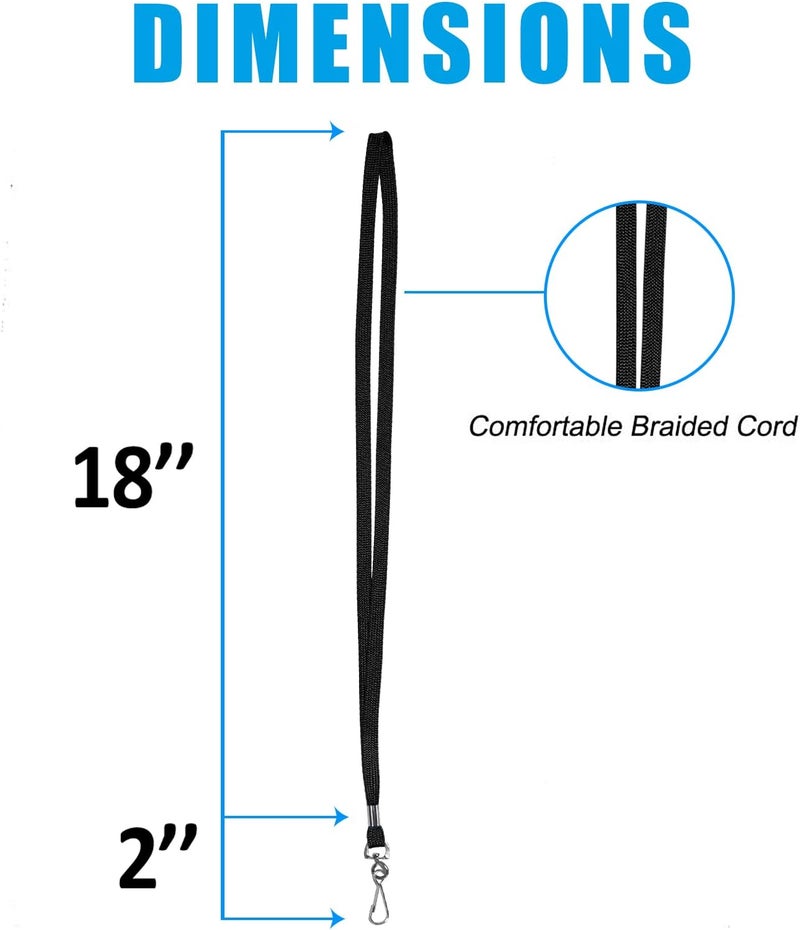 BAITEER 120 Pcs Black Lanyards Premium Bulk Flat Lanyards 36" with Swivel J Hook for ID Name Badge Holder, VIP, School, Kids, Coach, Conference, Festival and Hang Keys - Image 5
