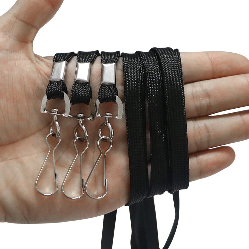 BAITEER 120 Pcs Black Lanyards Premium Bulk Flat Lanyards 36" with Swivel J Hook for ID Name Badge Holder, VIP, School, Kids, Coach, Conference, Festival and Hang Keys - Image 2