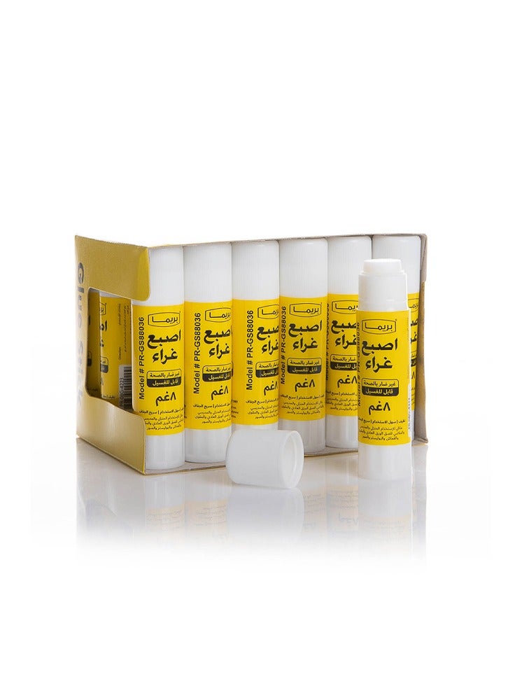 بريما عصا الغراء الصغيرة عبوة 24 × 8 جم | تركيب سريع الجفاف، رابط قوي وغير سام، رأس دقيق للتطبيق، مناسبة للأطفال، للحرف اليدوية، للمدرسة والمكتب، محمولة ومصنوعة في كوريا - Image 1