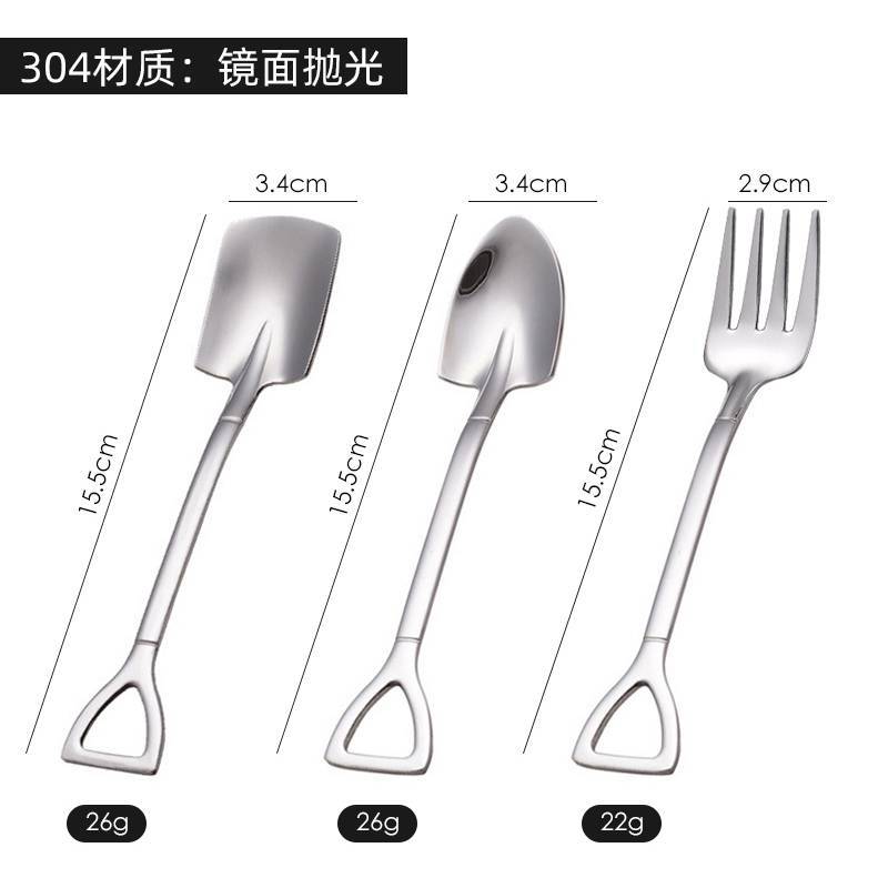 304 Stainless Steel Spade Spoon Net Red Dessert Spoon Ice Cream Shovel Spoon Home Creative Fruit Watermelon Spoon - Image 4