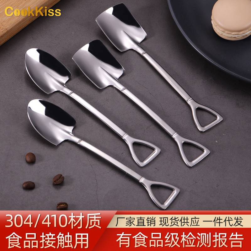 304 Stainless Steel Spade Spoon Net Red Dessert Spoon Ice Cream Shovel Spoon Home Creative Fruit Watermelon Spoon - Image 2