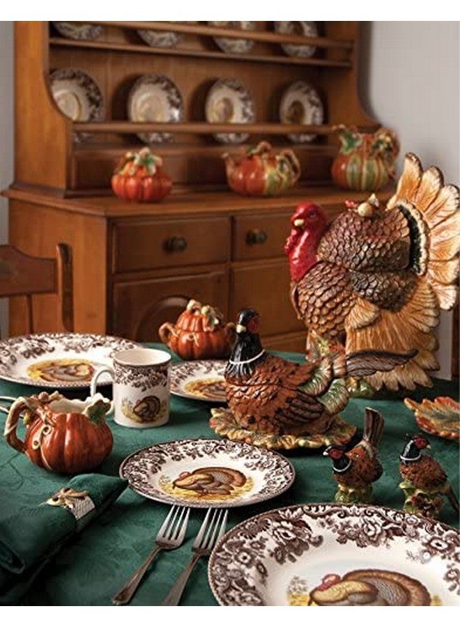 Spode Woodland Turkey Salad Plates Set of 4, 8” | Perfect for Thanksgiving and Other Special Occasions | Made in England from Fine Earthenware | Microwave and Dishwasher Safe - Image 2