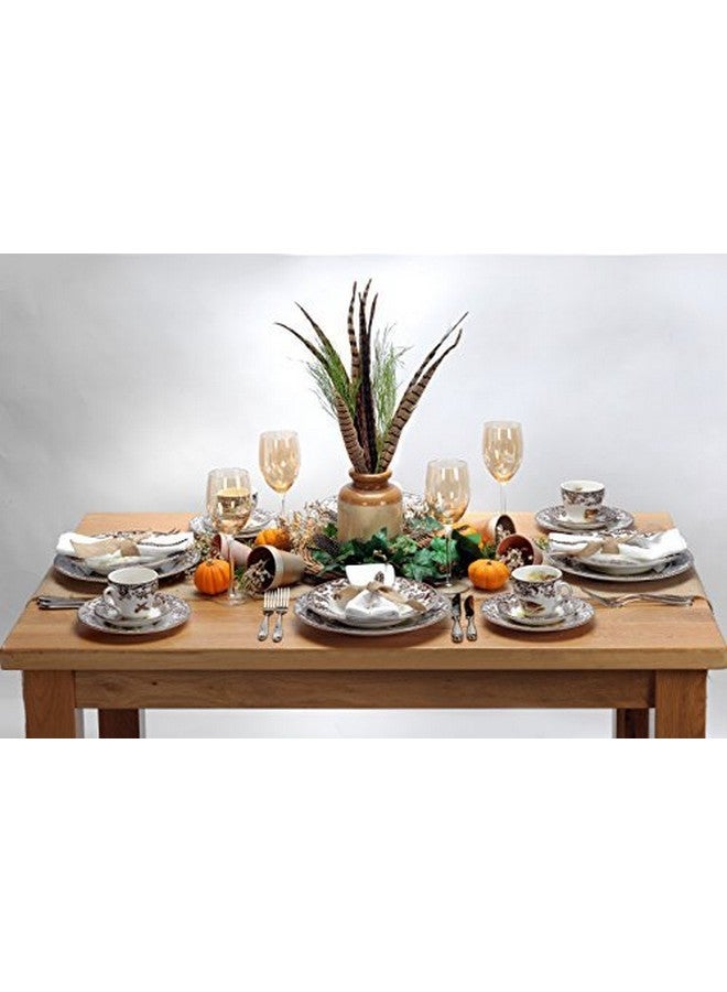 Spode Woodland Turkey Salad Plates Set of 4, 8” | Perfect for Thanksgiving and Other Special Occasions | Made in England from Fine Earthenware | Microwave and Dishwasher Safe - Image 3