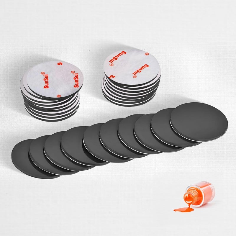 VilAmbu 2 inch, 3 mm Thick 20 PCS Self Adhesive Flexible Rubberized Magnetic Sheet Sticker Circles for DIY Art Craft Work, Office Notice Boards, Fridge Photo Magnets, School College Projects (50 mm) - Image 1