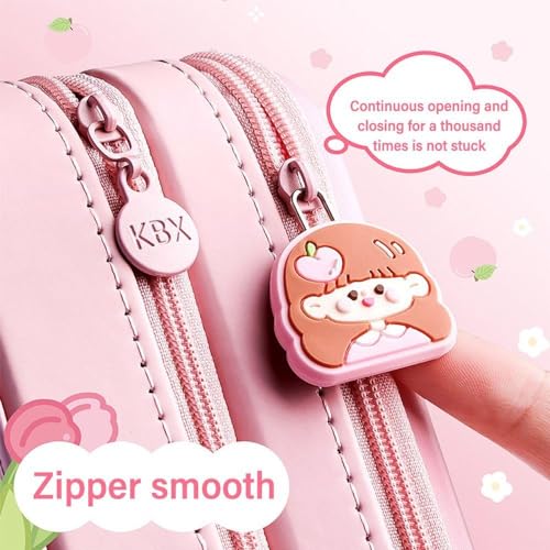 Parshya Pencil Case Double Layer 3D Cute Pencil Pouch Aesthetic Pencil Case for Girls Large Capacity Pen Pencil Pouch Multifunctional Stationery Organizer for School(Happy Time Mini Purple) - Image 5