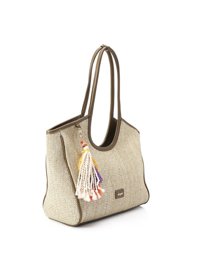 Dejavu BAGS DEE-DJTX-003  Suede Detail Shoulder Bag For Women - Image 4