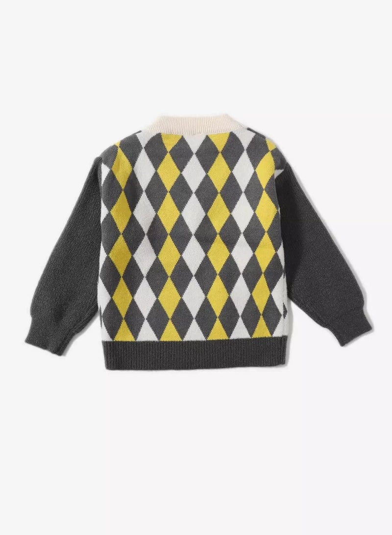 Toddler Boys Argyle Pattern Sweater - Image 2