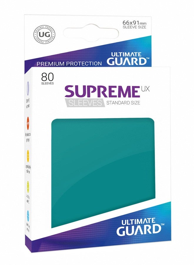 ألتيميت جارد أغطية بطاقات Ultimate Guard Supreme UX (80 قطعة)، لون أزرق بترولي، حجم قياسي - Image 1